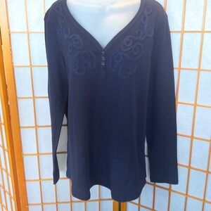 Comfy and Stylish Navy Blue Henley